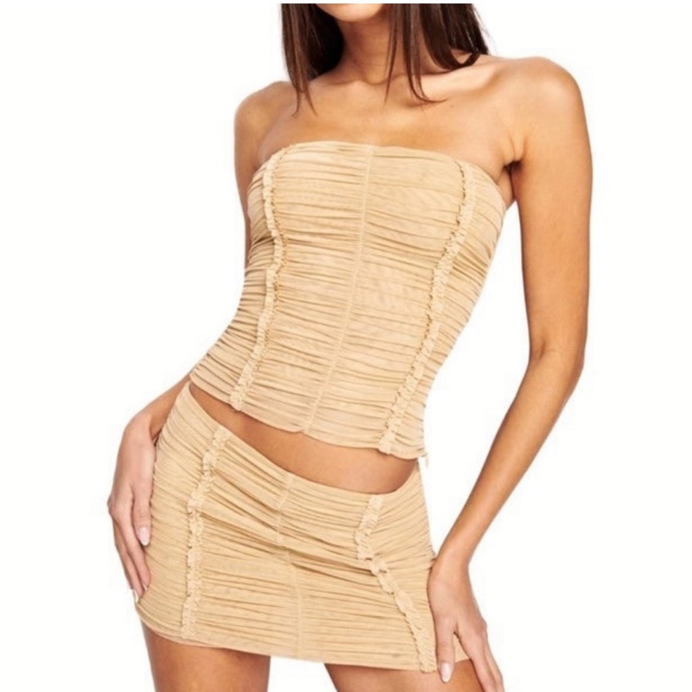 IAMGIA BEIGE RUCHED SET